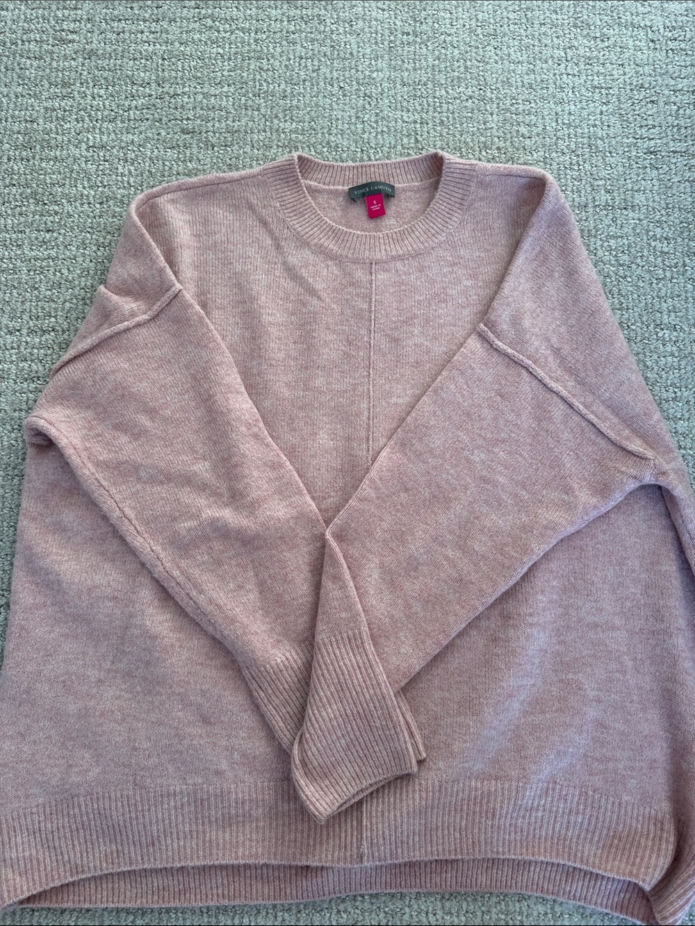 Vincent Camuto Crewneck Sweater in Blush Pink — Casual Everyday Knit